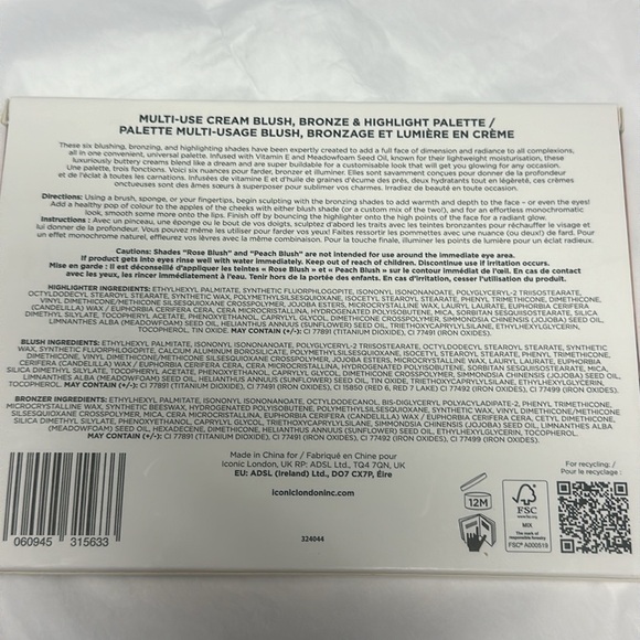 NEW Iconic London Multi Use Cream Blush Bronze & Highlight Palette - Picture 3 of 7